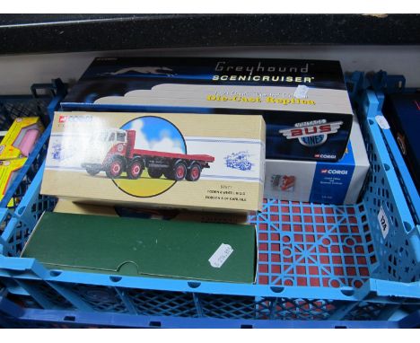 Five Corgi Classic Diecast Commercial Vehicles, including GM4501 Greyhound Bus/US53802 Mac CF Tower Ladder. All Boxed