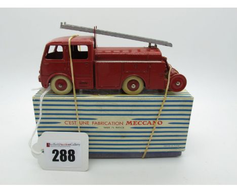 A Boxed Original French Dinky #32E Berliet First Aid Vehicle, brownish red body and hubs, silver ladder and details, two deta