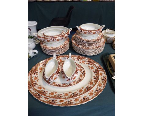 A Late 19th/early 20th Century Part Dinner Service, Two Graduated Meat Plates, Twelve Dinner Plates, Eleven Side Plates, Ten 
