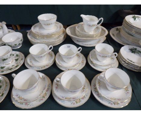 A Royal Stuart Floral Pattern Teaset Comprising Six Trios, Six Dinner and Side Plates, Fruit Set, Bread and Butter Plate, Sug