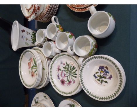 A Collection of Portmeirion Botanic Garden and Pomona Dinnerwares to Include four Dinner Plates, Four Side Plates, Four Shall