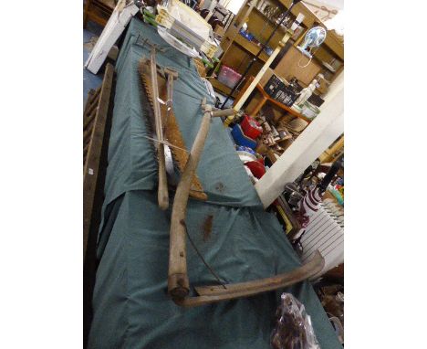 A Collection of Vintage Tools to include Cross Cut Saws, Fork, Turfing Spade