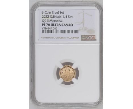 UNITED KINGDOM. Charles III, 2022-. Gold 1/4 sovereign, 2022. Royal Mint. Proof. Issued as the first sovereign for King Charl