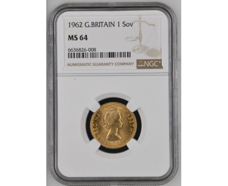 UNITED KINGDOM. Elizabeth II, 1952-2022. Gold sovereign, 1962. Royal Mint. First, laureate head of Elizabeth II facing right;