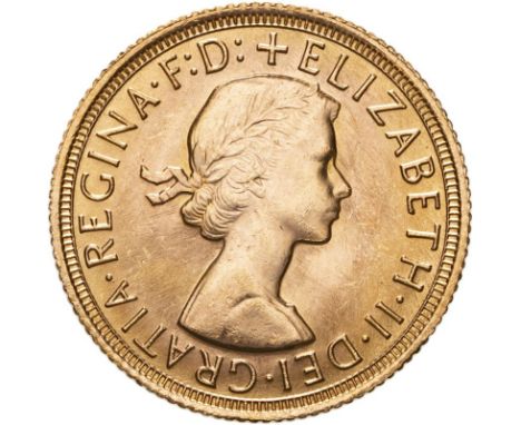 UNITED KINGDOM. Elizabeth II, 1952-2022. Gold sovereign, 1968. Royal Mint. First, laureate head of Elizabeth II facing right;