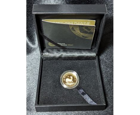 SOUTH AFRICA. Gold 1/4 krugerrand, 2017. Pretoria. Proof. Left facing portrait of Stephanus Johannes Paulus 'Paul' Kruger; SU