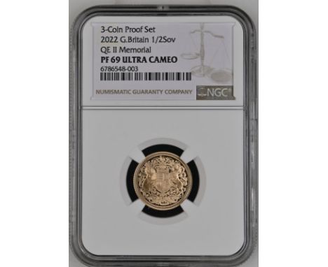 UNITED KINGDOM. Charles III, 2022-. Gold half-sovereign, 2022. Royal Mint. Proof. Issued as the first sovereign for King Char
