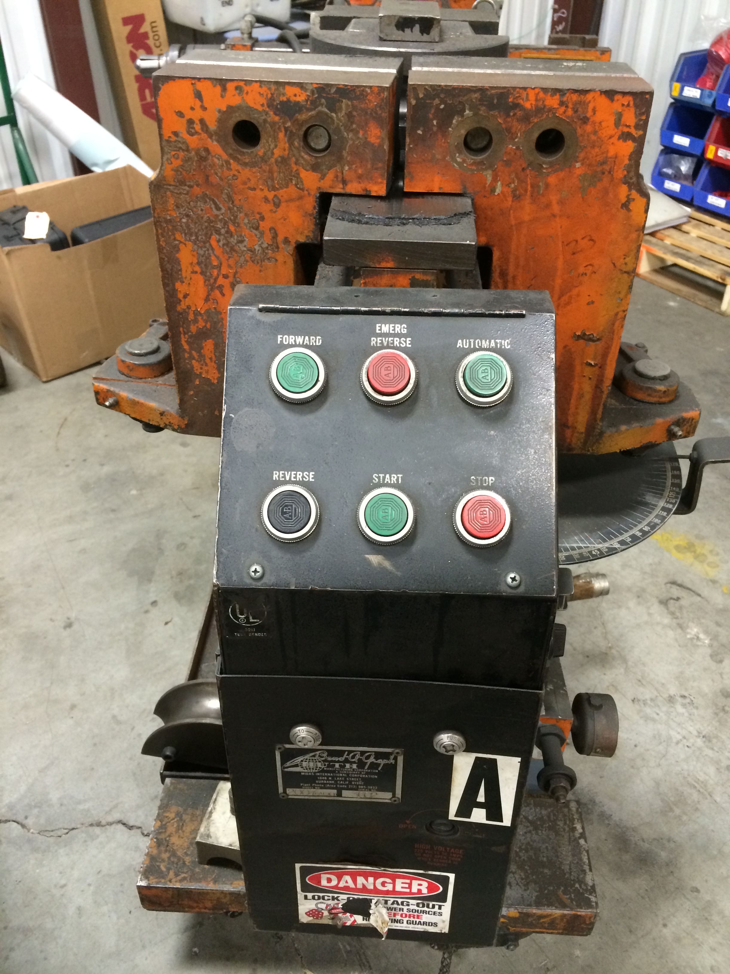 HUTH TUBE BENDER & SIZER, MODEL 2007 CAEXD, S/N 3602, WITH CURVED AND