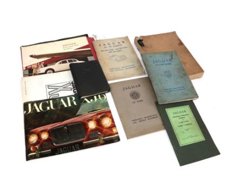 Jaguar Interest: Four Handbooks, to include XK140, E-Type, 2.4 litre and 2.5 and 3.5 Mk V models; A Service Manual, for a Mk 