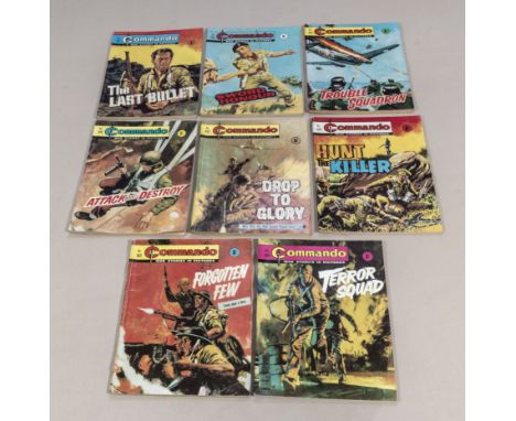 8 vintage Commando comics, all 1/- 341/362