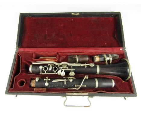 A class C clarinet by Jerome Thibouville Lamy, 10 Charterhouse Street EC, London, cased, circa 1900 
