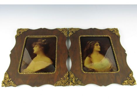 After Angelo Asti (1847-1903) A pair of 19th Century chrystoleums each featuring the head and shoulders profile portrait of a