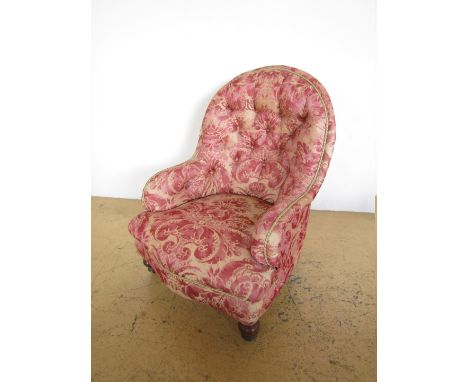 A Victorian button-upholstered bedroom chair