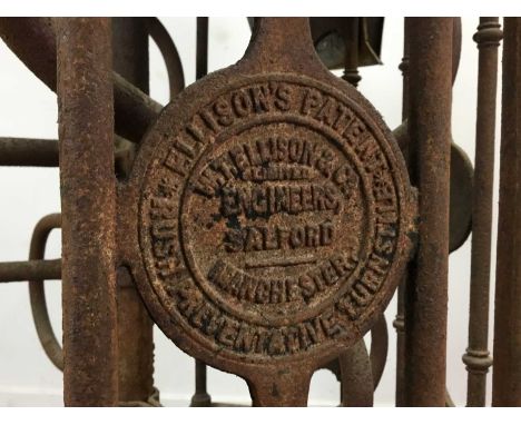 RANGERS F.C., CAST-IRON TURNSTILE FROM IBROX STADIUM, CIRCA 1920s  made by W.T. Ellison & Co. of Manchester, the demi-lune to