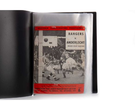 RANGERS F.C., COLLECTION OF PROGRAMMES, CIRCA 1959 ONWARDS including vs. Anderlecht 16th September 1959, Torpedo Moscow 29th 