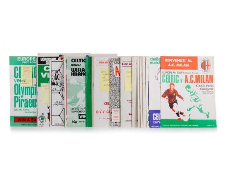 CELTIC F.C., COLLECTION OF EUROPEAN PROGRAMMES, CIRCA 1960/70s including vs. Kiev 20/1/67, St. Etienne 8/10/67, R. Star 13/11