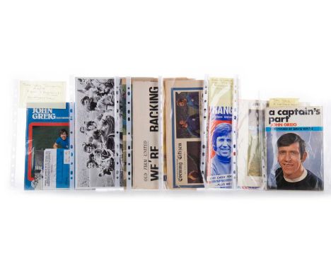JOHN GREIG OF RANGERS F.C., SMALL COLLECTION OF ITEMS, including A Captain's Part autiobiography, testimonial programme and t