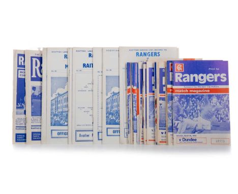 RANGERS F.C., COLLECTION OF PROGRAMMES, CIRCA 1960/70s including the tragic Ibrox Disaster commemorative programme vs Dundee,