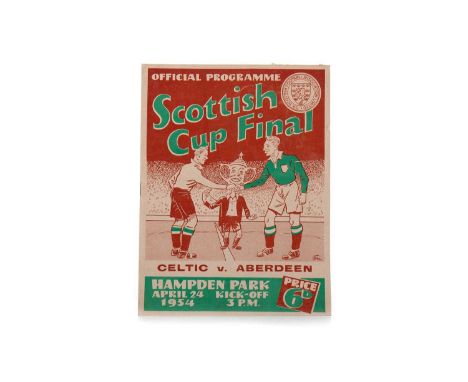 CELTIC F.C. VS. ABERDEEN F.C., SCOTTISH CUP FINAL PROGRAMME, 24TH APRIL 1954 Note: Celtic won 2-1.