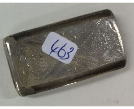 A heavy silver hinged top snuff box. Birmingham. By Taylor &amp; Perry. Approx. 16 grams. Est. £50 - £80.