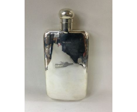 A large silver hip flask. Birmingham 1892. By William Suckling Ltd. Approx. 172 grams. Est. £280 - £320.