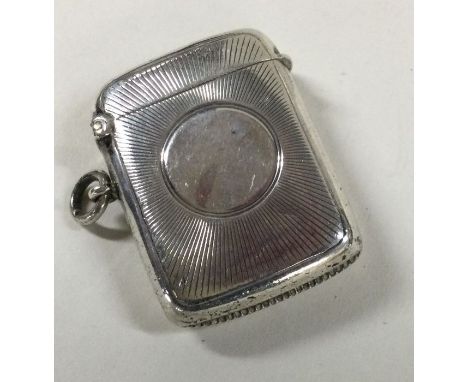 A good engine turned silver vesta case. Birmingham. By Wand Co Ltd. Approx. 25 grams. Est. £20 - £30.