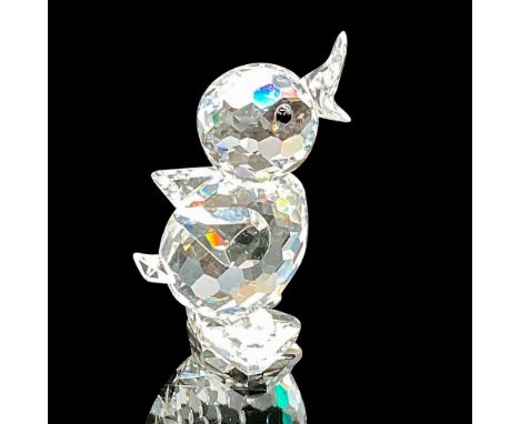 This Swarovski crystal mini drake was a member of the Beauties of the Lake collection. The drake has a crystal faceted body, 