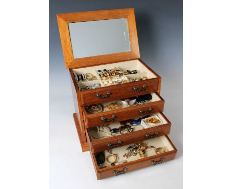A large collection of vintage and modern costume jewellery, to include a large quantity of various earrings, some with origin