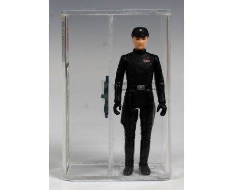 A loose, graded vintage Star Wars Imperial commander with original blaster., cased in acrylic and graded by UK Graders. Figur
