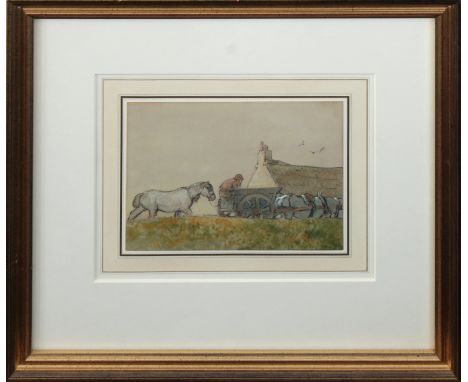 Edmund Blampied RBA, RE (Jersey, 1886-1966), "Homeward", watercolour &amp; crayon, signed lower centre, framed, 15.2 x 21cm. 