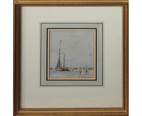 Edmund Blampied RBA, RE (Jersey, 1886-1966), "St Malo", ink &amp; crayon, signed lower right in ink with initials "E.B." insc