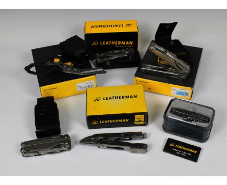 Leatherman - A collection of Leatherman knives / Multi-tools, to include 2 x Leatherman 'Surge' multi-tools; Leatherman 'Rapt