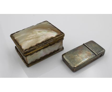A Victorian silver vesta case / cheroot cutter combination, Benjamin Barling, London, 1862, of plain rounded rectangular form