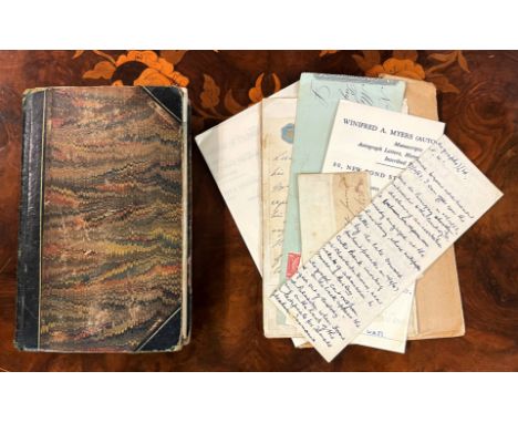 A 19th century album of mounted clipped signatures, and some loose correspondence and ephemera, relating to politicians, roya