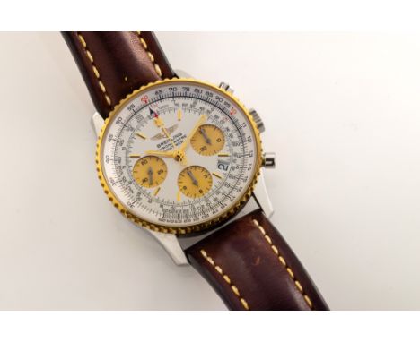 A gentleman's Breitling Chronometer Navimeter wristwatch, 39mm silvered dial with illuminating indicators and hands, three su