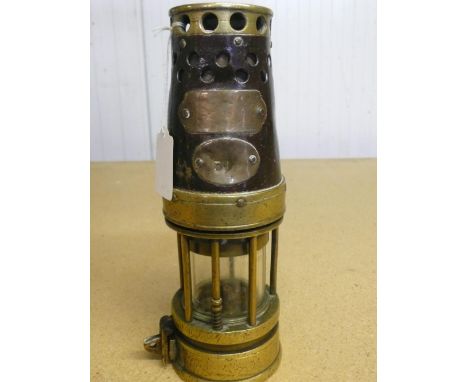 Naylor Bifold  brass and steel miners lamp No. 34 (24cm) 