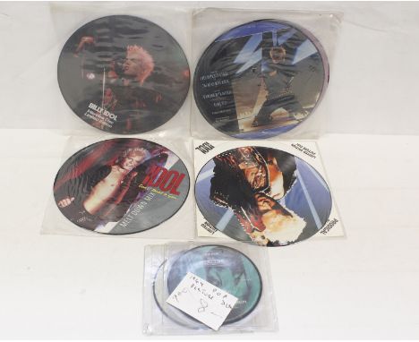 Collection Billy Idol 12" picture discs also seven picture discs by Iggy Pop and Michael Jackson etc.