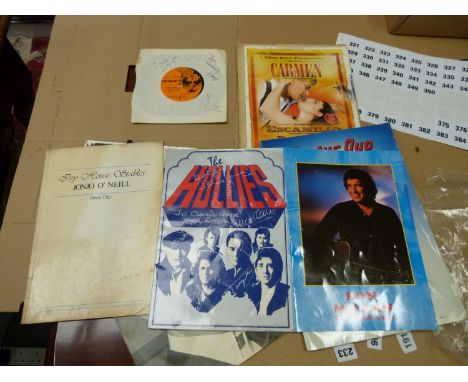 Various autograph books, photographs and music books to include Dave Clark, The Hollies signed by band members, Don McLean, S