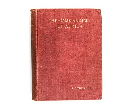 Lydekker, R. THE GAME ANIMALS OF AFRICA London: Rowland Ward Ltd, 1900 First edition. B/w illustrations in profusion. Top two