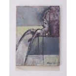Unframed painting titled ' Beach Twig' 1951, oil on canvas, 35cm x 25cm
