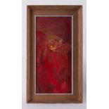 Framed painting titled ' Dance Figures [4]' 1961, oil on board, 63cm x 36cm, study for mural in