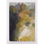 Unframed painting titled ' Landscape, Dawlish' c.1960, oil on board, 30cm x 20cm