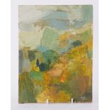 Unframed painting titled ' Aller Valley from The Lodge, Dawlish' c.1960, oil on board, 30cm x 23cm