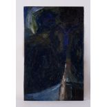 Unframed oil on board titled ' Land Formation ' c.1962, unframed oil on board , 65cm x 35cm