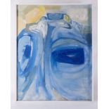 Framed painting titled ' Upright Figurescape' c.1962/3, oil on canvas, 129cm x 101cm