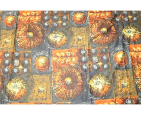 A piece of fabric, Francis Price screen print, "Thebes", 122cm wide x 2m 30cm long