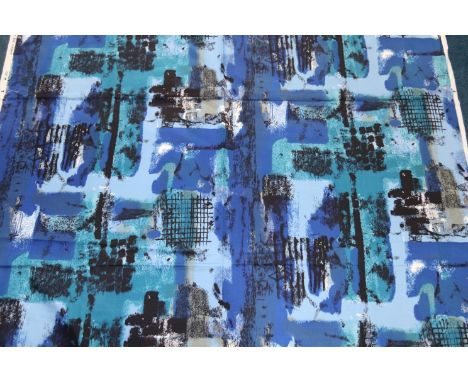 A piece of fabric, Francis Price screen print, "Rhapsody", 122cm wide x 1m 60cm long
