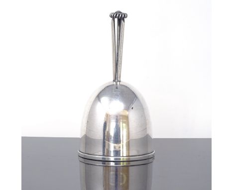 HANS JENSEN &amp; CO - a Vintage Danish silver plated dinner bell, maker's marks HJ, silver plate torch mark, height 11cm

Ve