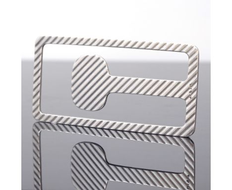 AXEL HOLM - a Vintage Danish sterling silver modernist ribbed money clip, maker's marks Ax. H., length 6.5cm

Good original c