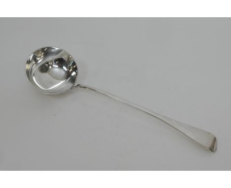 Victorian silver Old English pattern soup ladle, by John Aldwinckle and Thomas Slater, London 1890, 34cm, weight approx. 287g